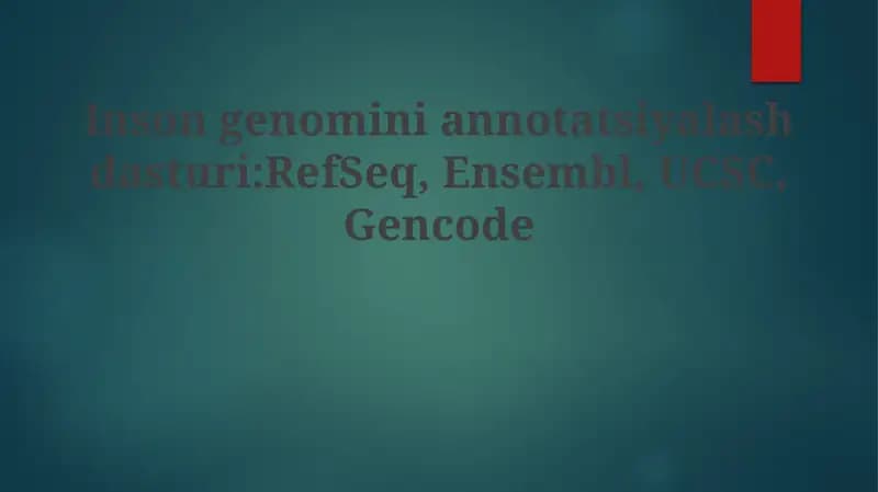 GENCODE: Inson genomining to'liq annotatsiyasi