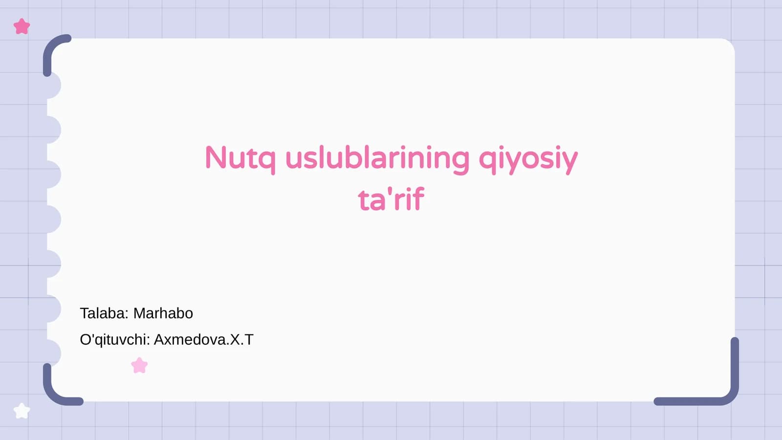 Nutq uslublarining qiyosiy ta'rif