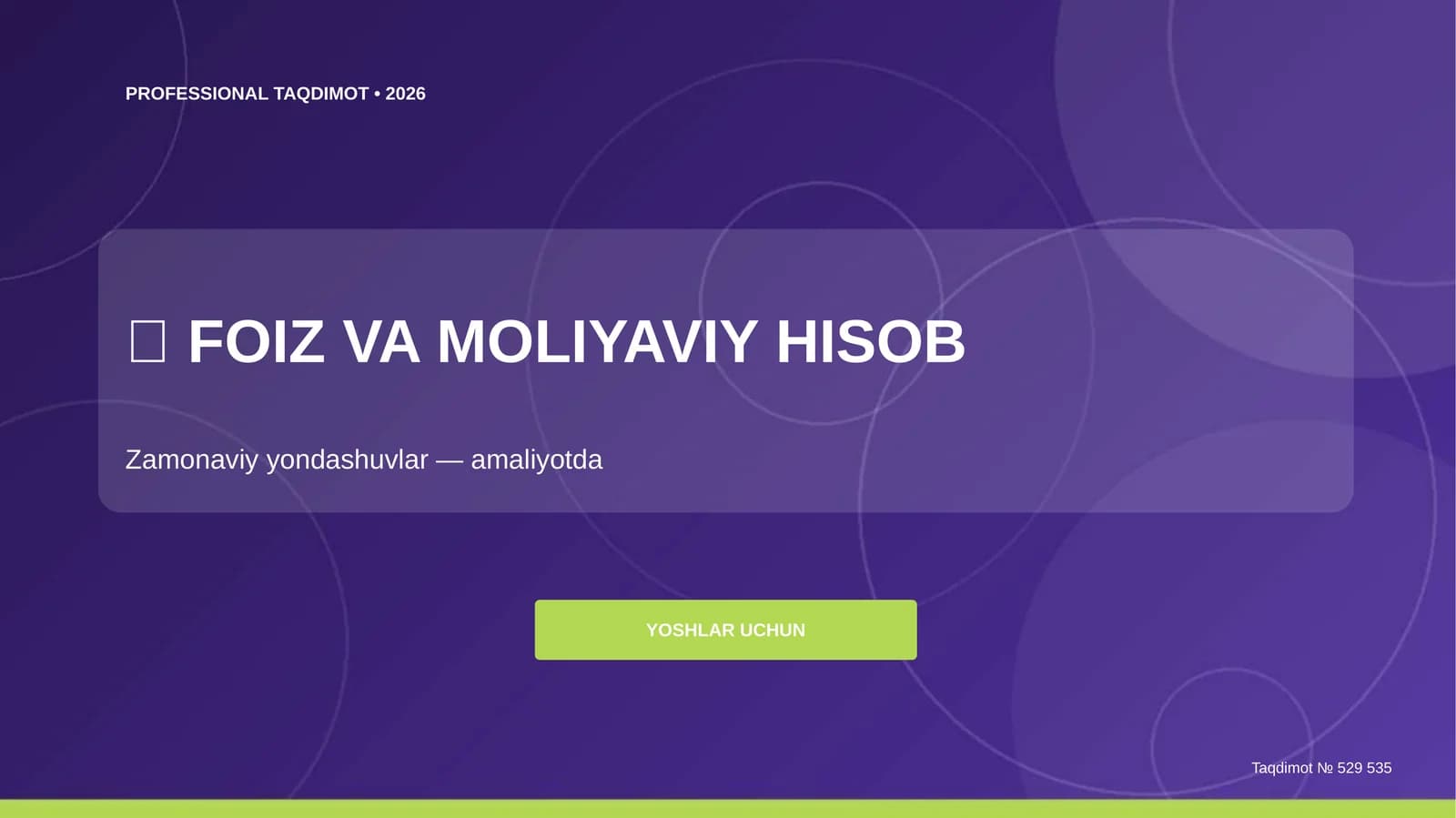 FOIZ VA MOLIYAVIY HISOB
