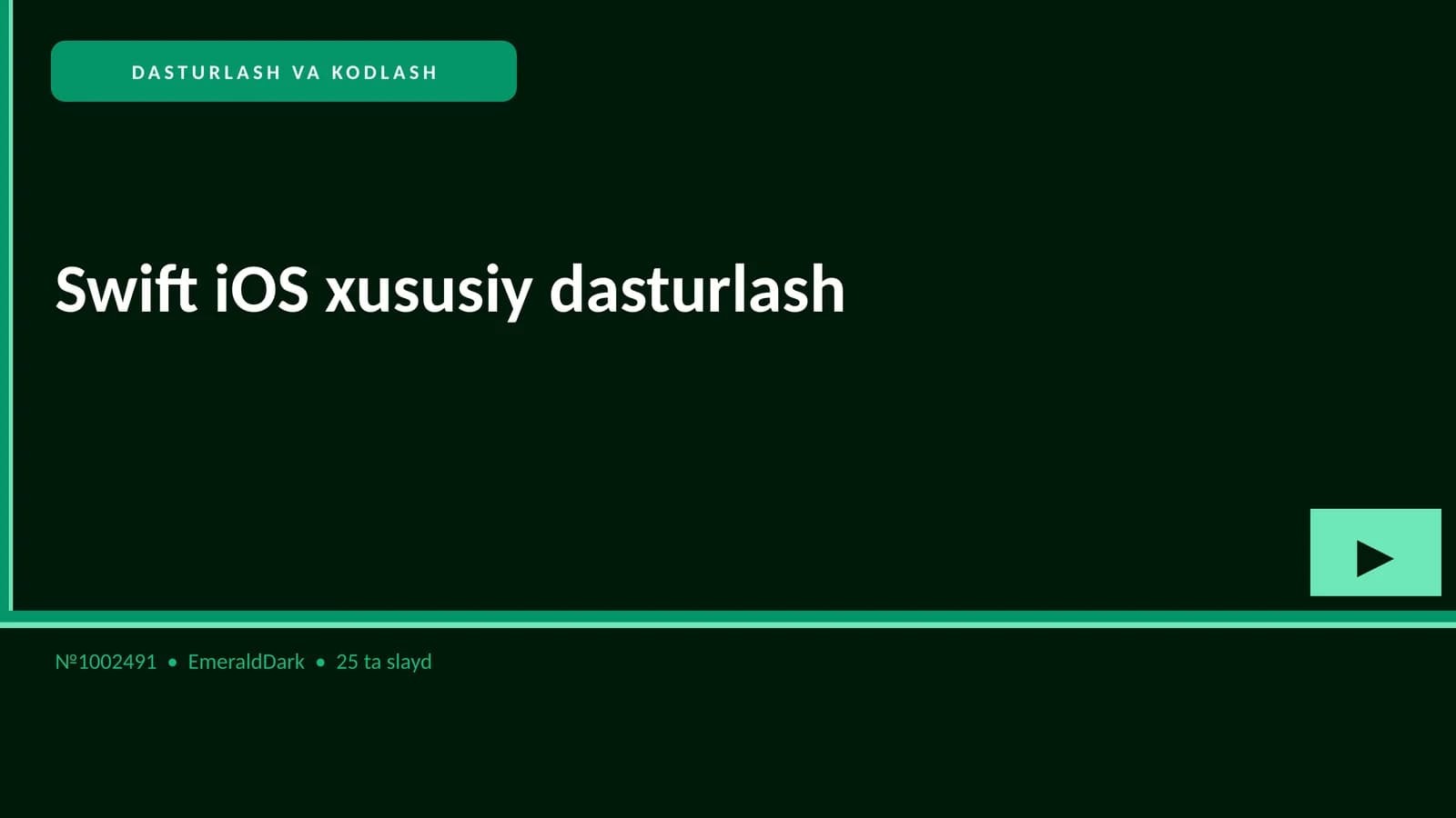 Swift iOS xususiy dasturlash