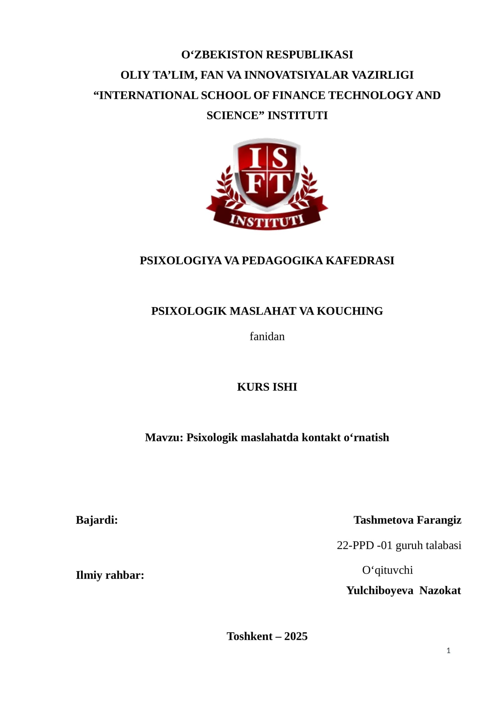 Psixologik maslahat va kauching