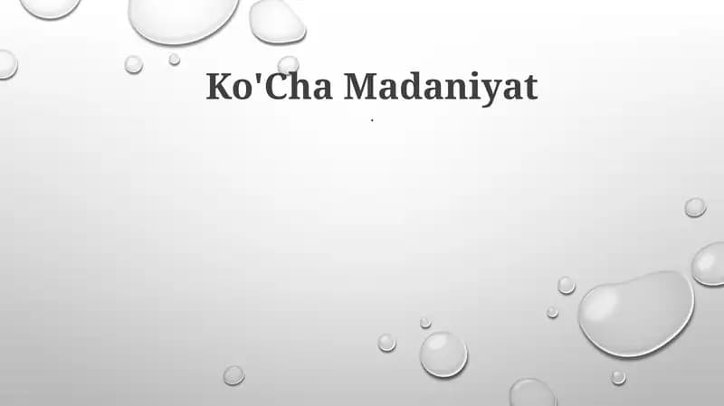 Ko'Cha Madaniyat