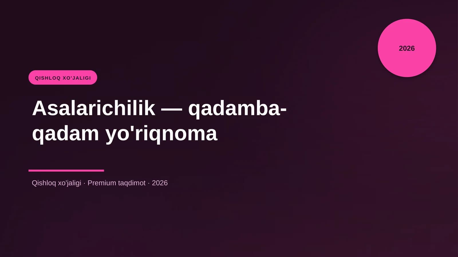Asalarichilik — qadamba-qadam yo'riqnoma