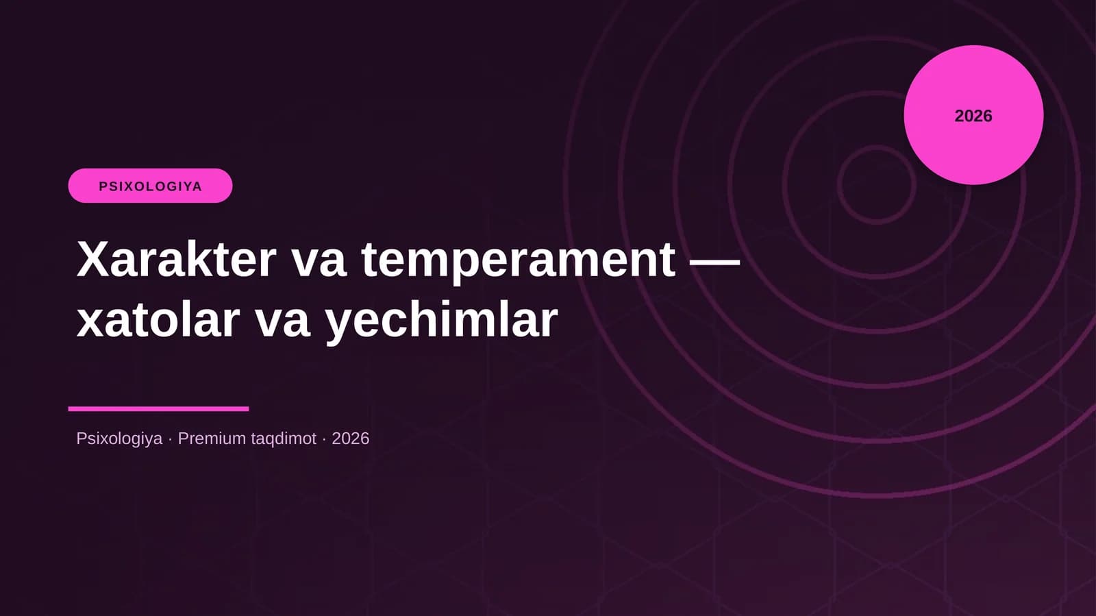 Xarakter va temperament — xatolar va yechimlar