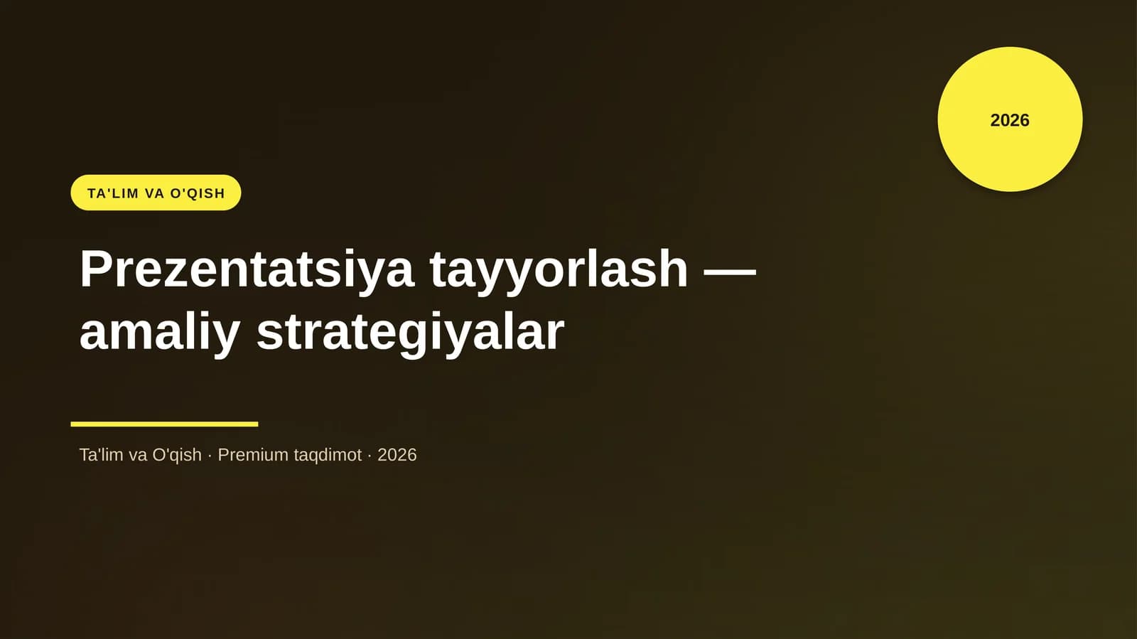 Prezentatsiya tayyorlash — amaliy strategiyalar