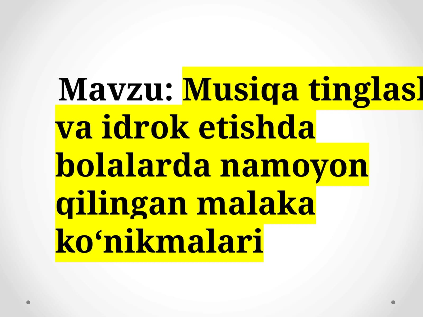 Musiqa Tinglash va Idrokitish