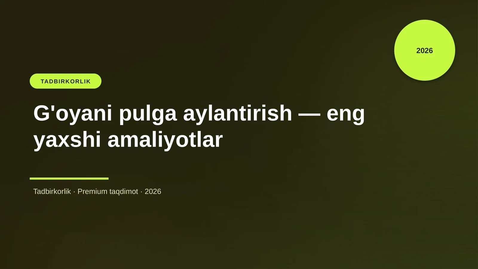 G'oyani pulga aylantirish — eng yaxshi amaliyotlar