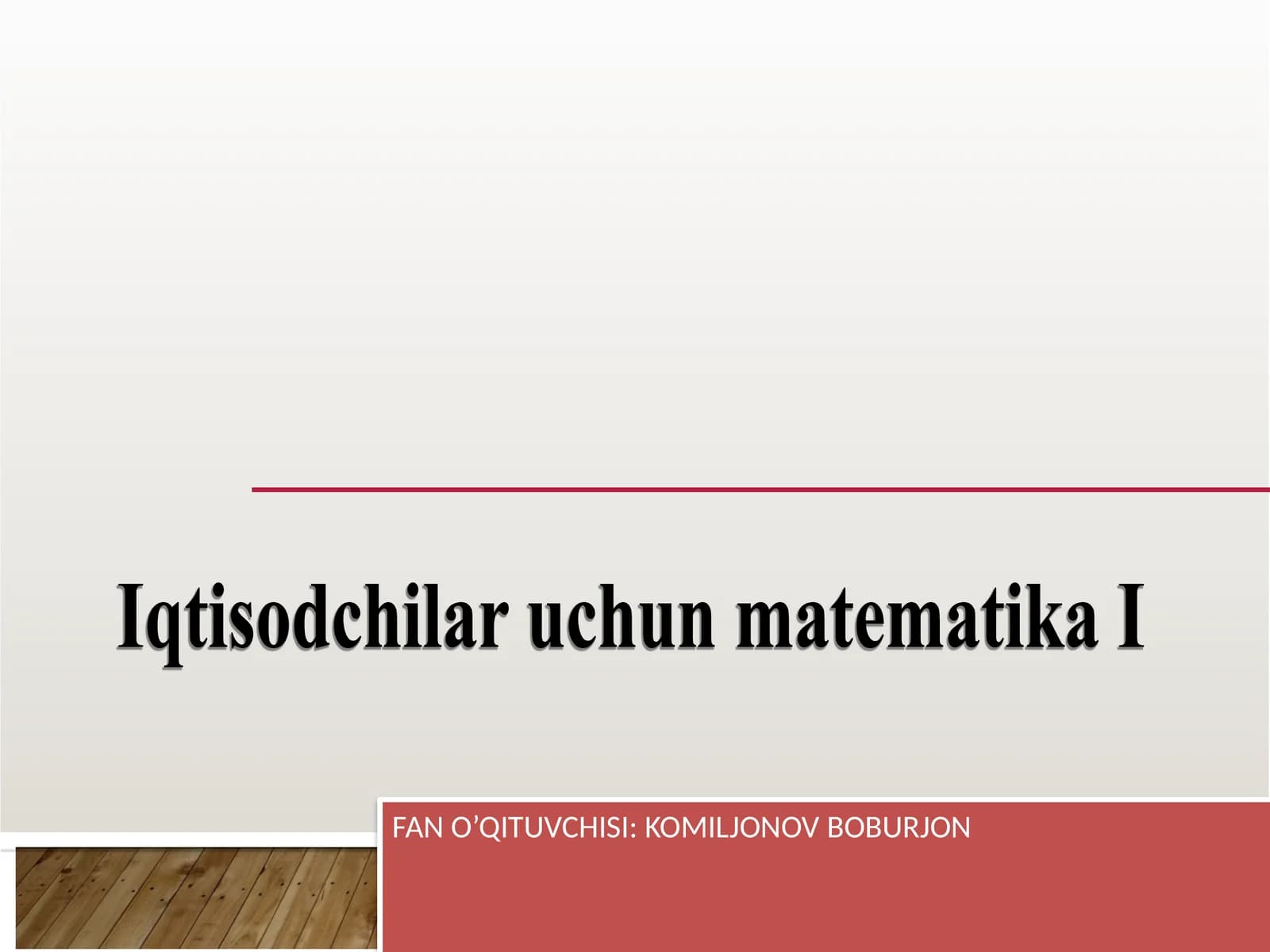 Iqtisodchilar uchun Matematika
