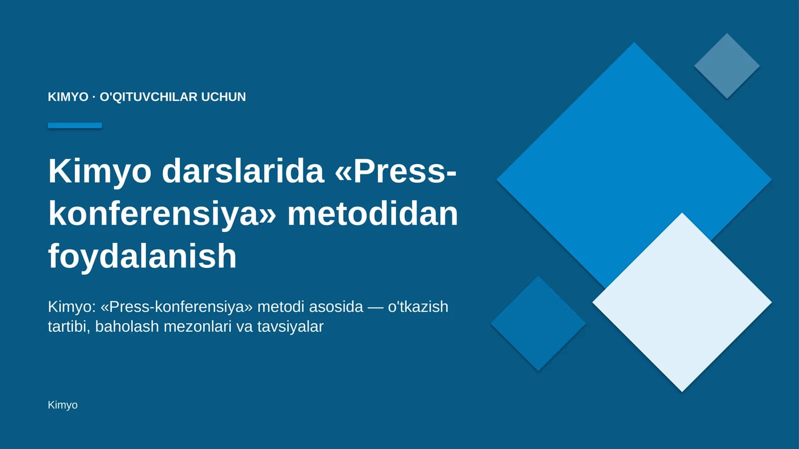 kimyo darslarida press konferensiya metodidan foydalanish 4676
