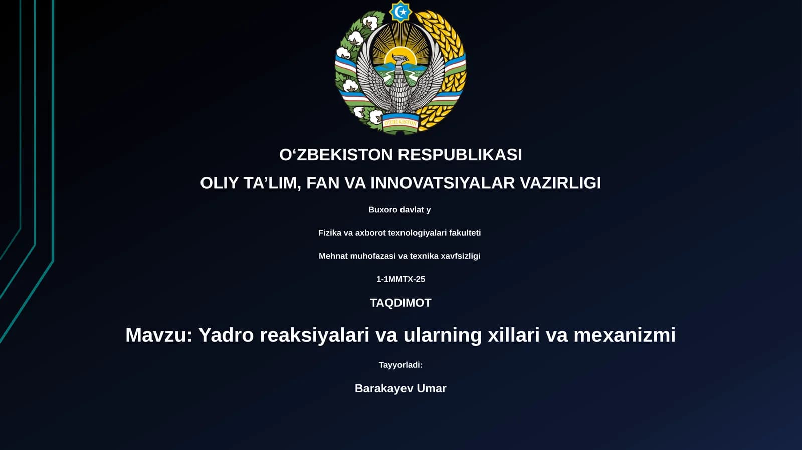Yadro reaksiyalari va ularning xillari va mexanizmi