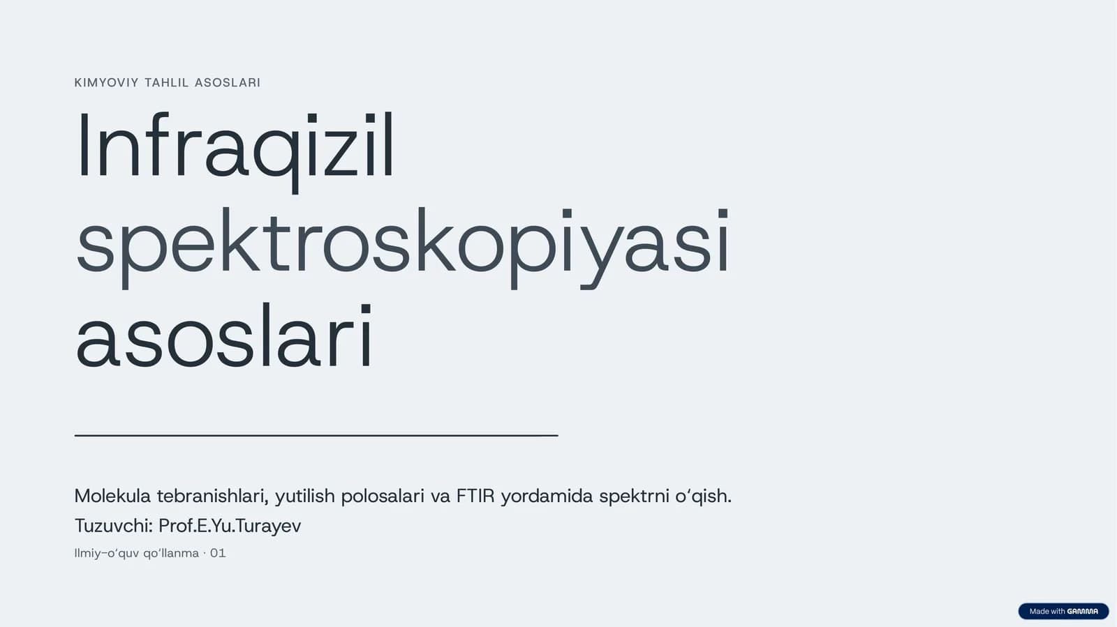 KIMYOVIY TAHLIL ASOSLARI