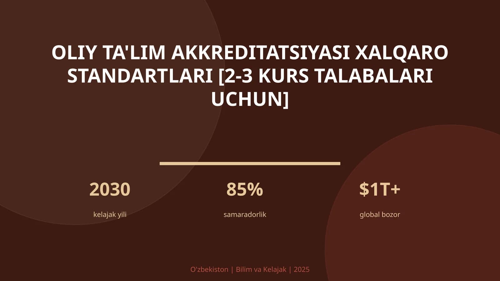 Oliy ta'lim akkreditatsiyasi xalqaro standartlari [2-3 kurs talabalari uchun]
