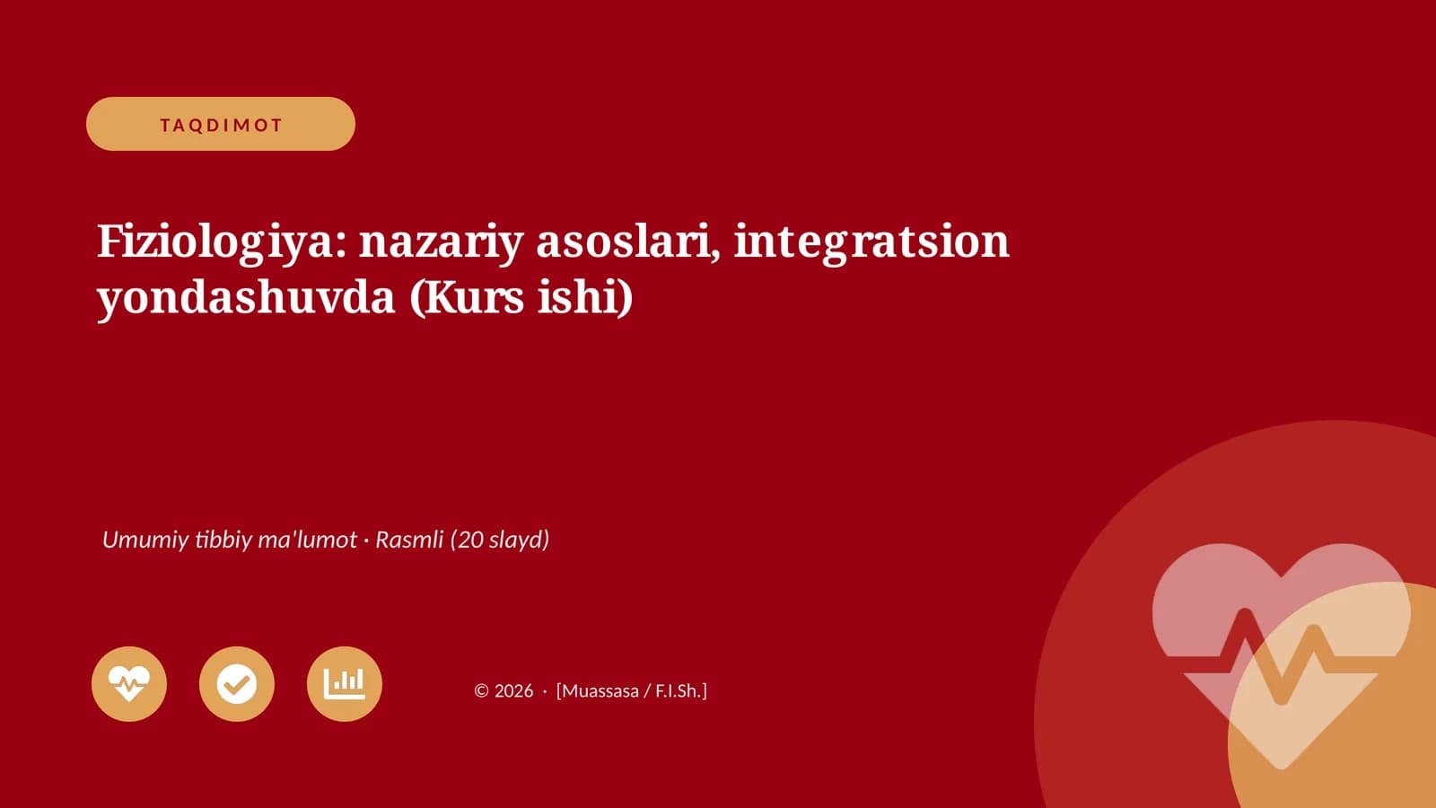 Fiziologiya: nazariy asoslari, integratsion yondashuvda (Kurs ishi)