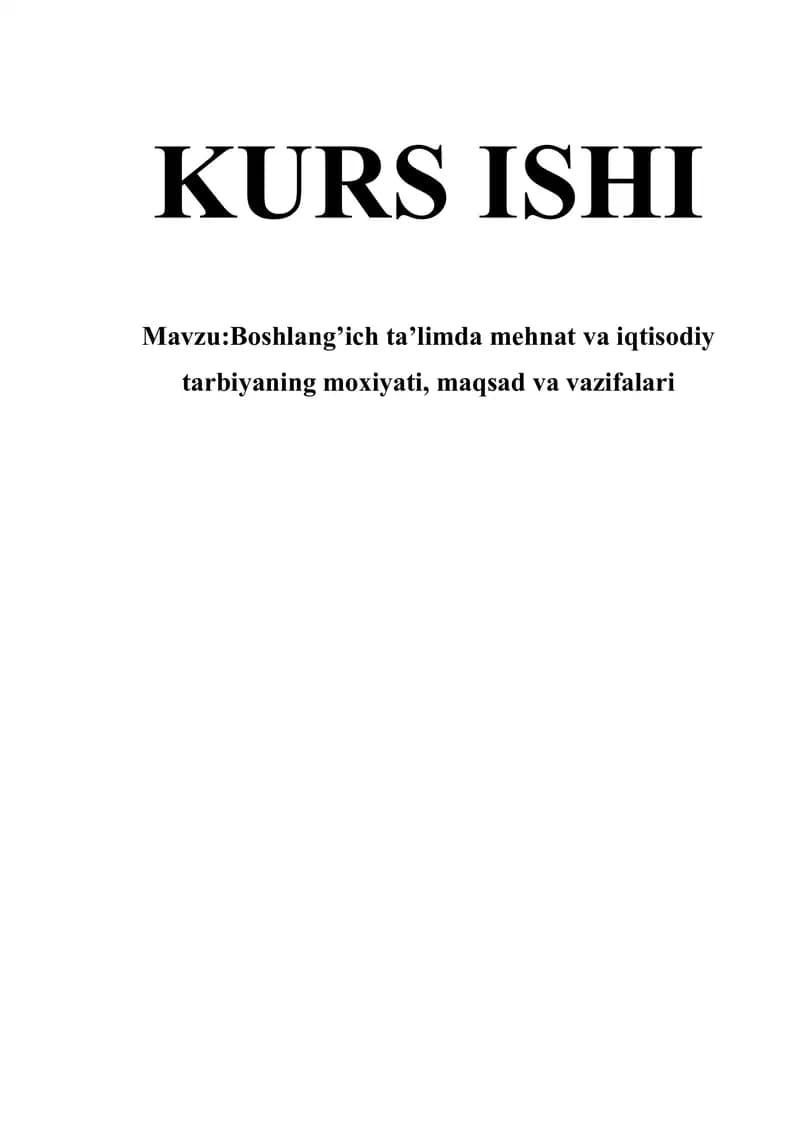 Mehnat tarbiyasi