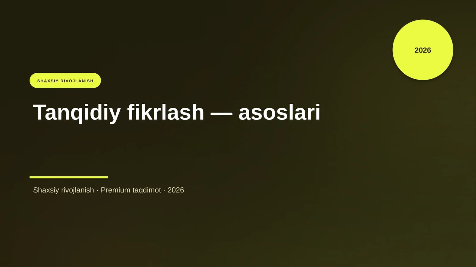 Tanqidiy fikrlash — asoslari