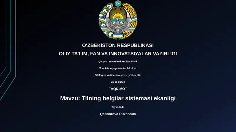 Tilning belgilar sistemasi ekanligi