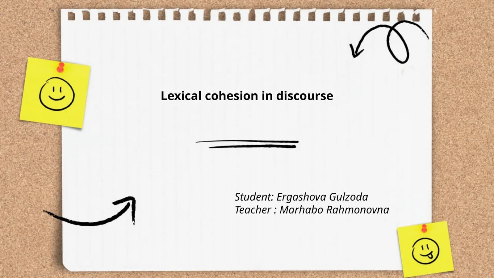Lexical cohesion in discourse
