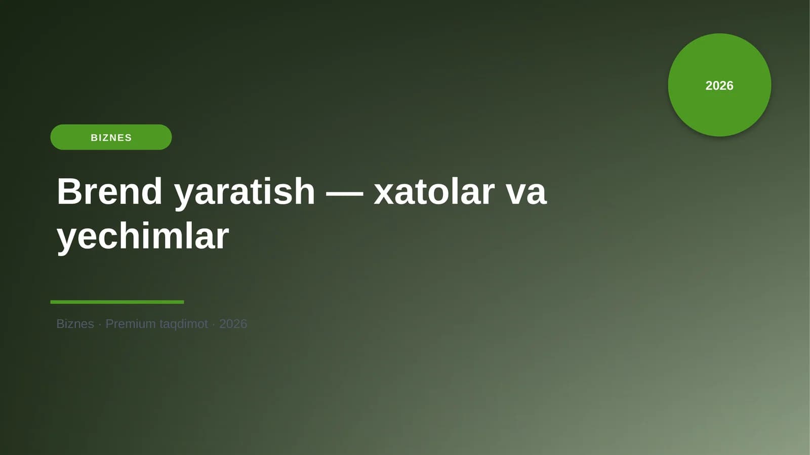 Brend yaratish — xatolar va yechimlar