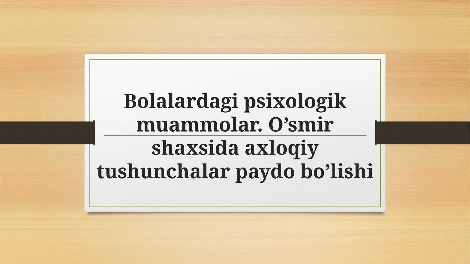 Bolalardagi psixologik muammolar