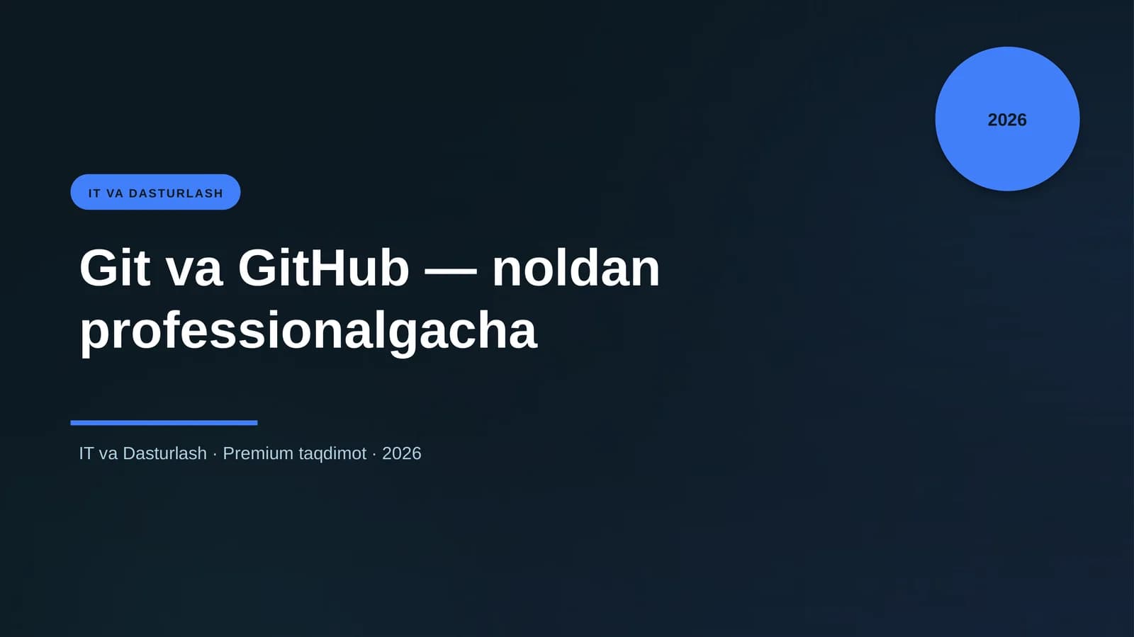 Git va GitHub — noldan professionalgacha