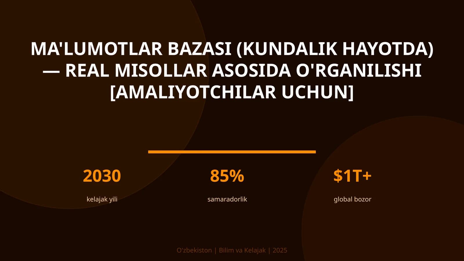 Ma'lumotlar bazasi (kundalik hayotda) — real misollar asosida o'rganilishi [amaliyotchilar uchun]