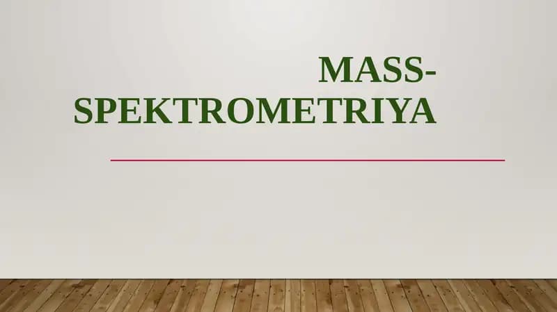 Mass-spektrometriya