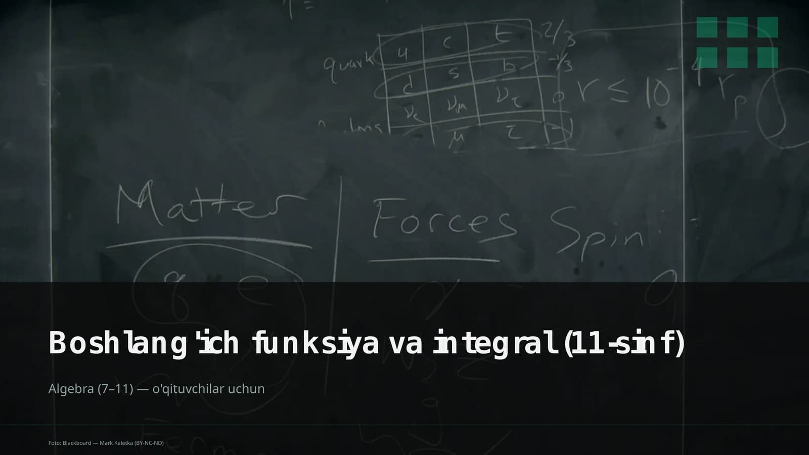 Boshlang'ich funksiya va integral (11-sinf)