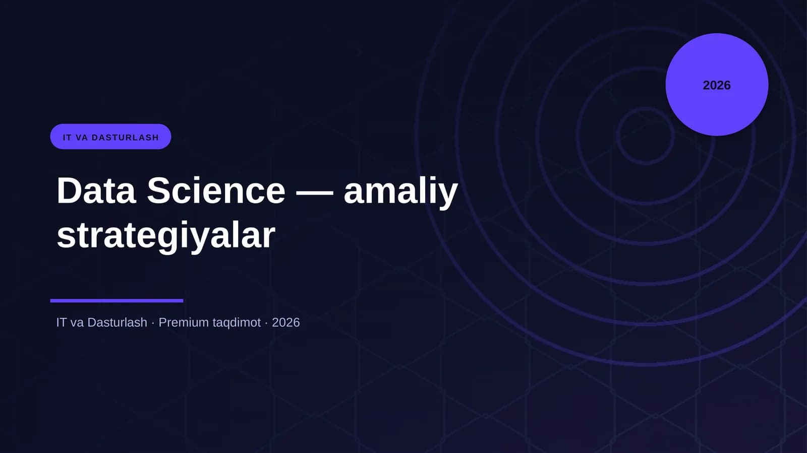 Data Science — amaliy strategiyalar