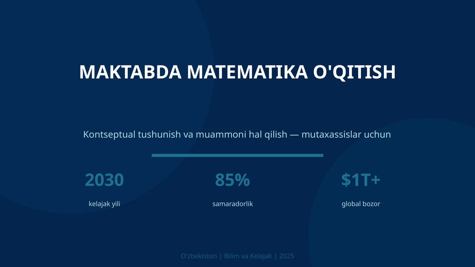 Maktabda matematika o'qitish