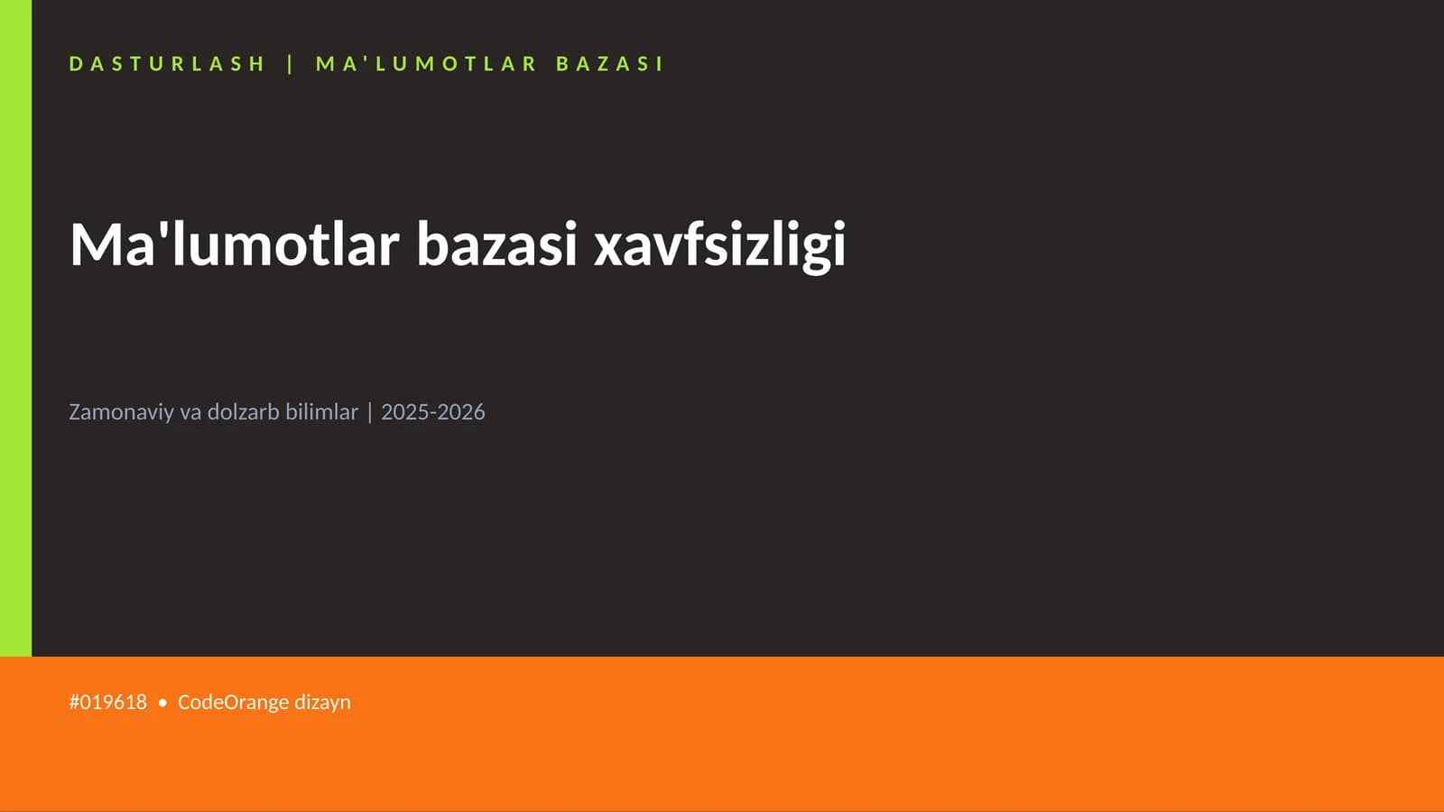 Ma'lumotlar bazasi xavfsizligi