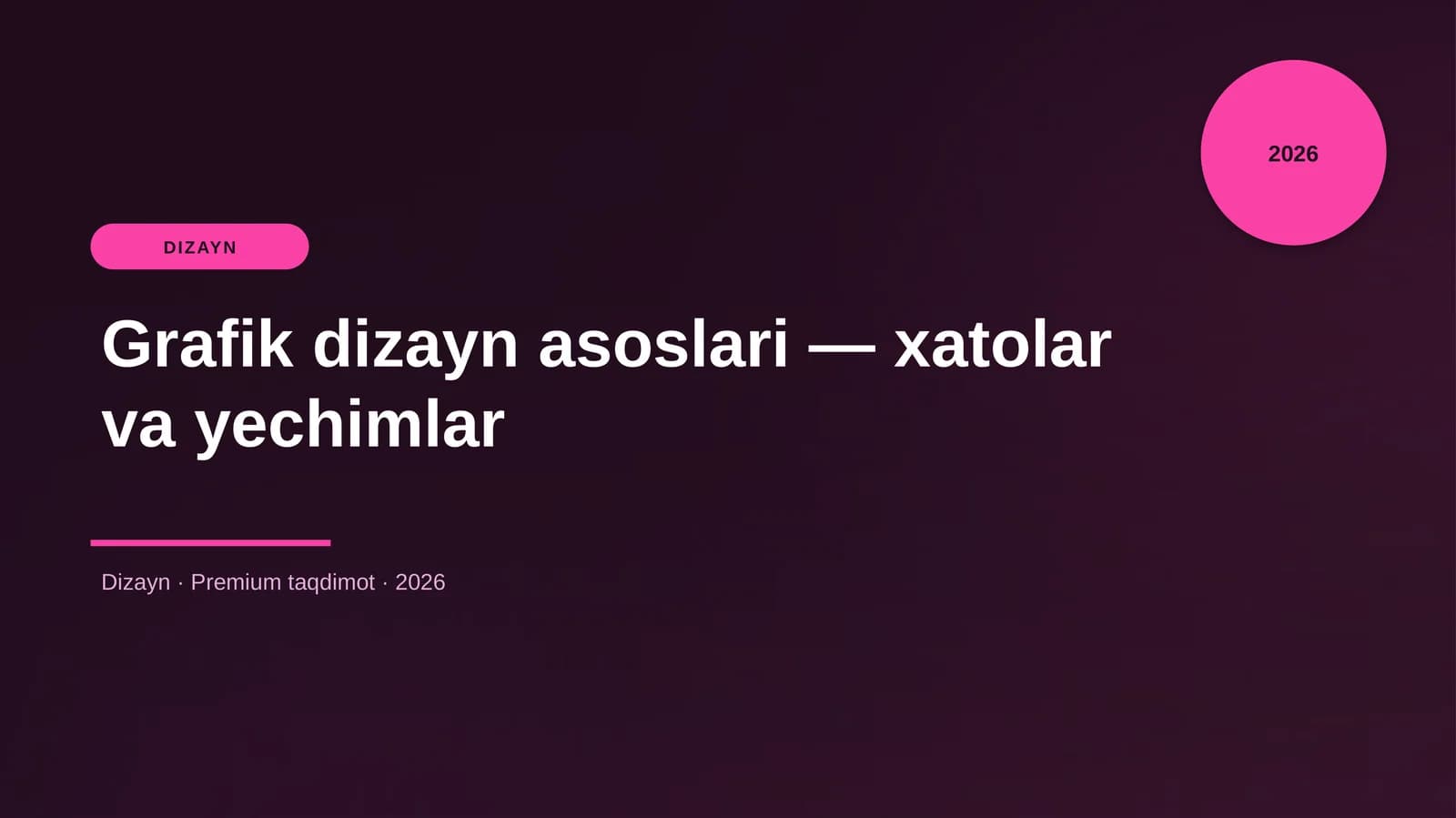 Grafik dizayn asoslari — xatolar va yechimlar