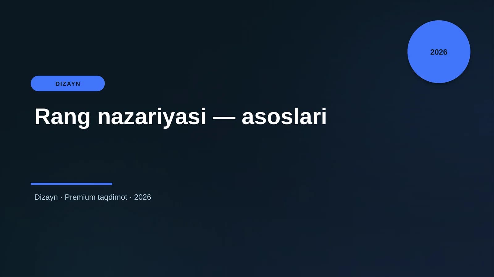 Rang nazariyasi — asoslari
