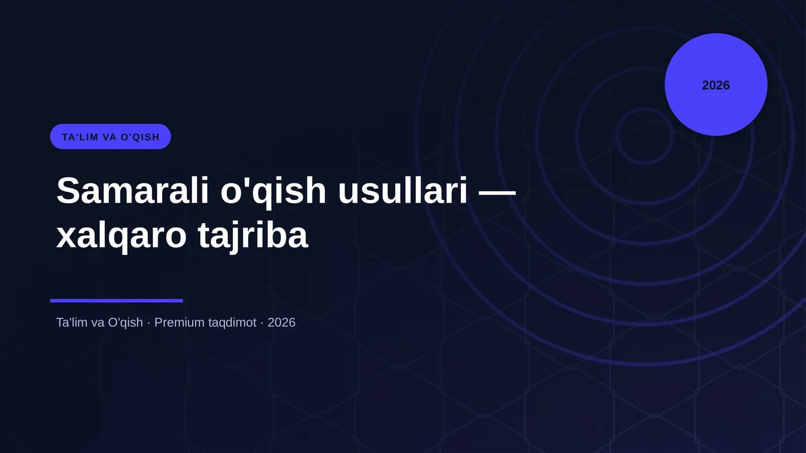 Samarali o'qish usullari — xalqaro tajriba