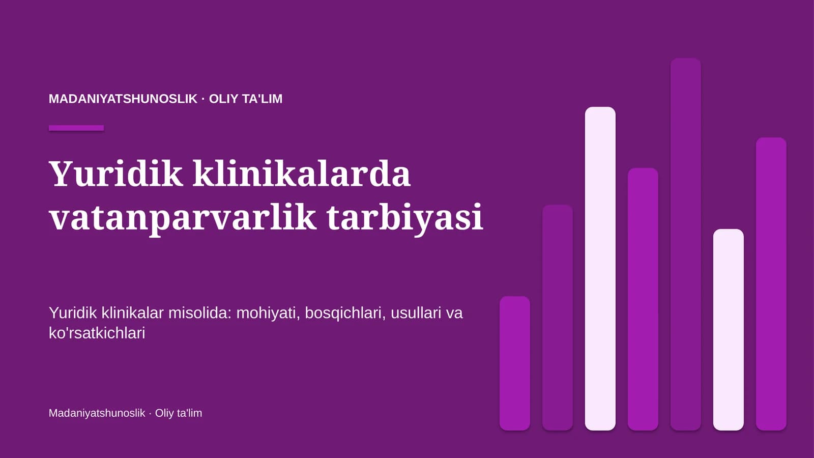Yuridik klinikalarda vatanparvarlik tarbiyasi