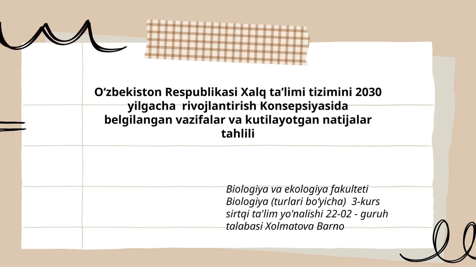 Biologiya va ekologiya fakulteti