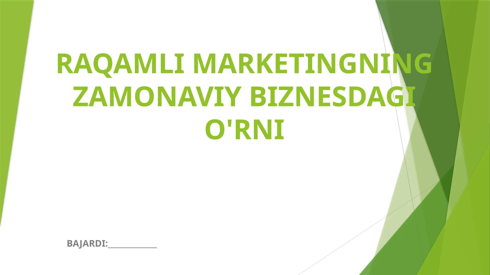 Raqamli marketingning zamonaviy biznesdagi o'rni
