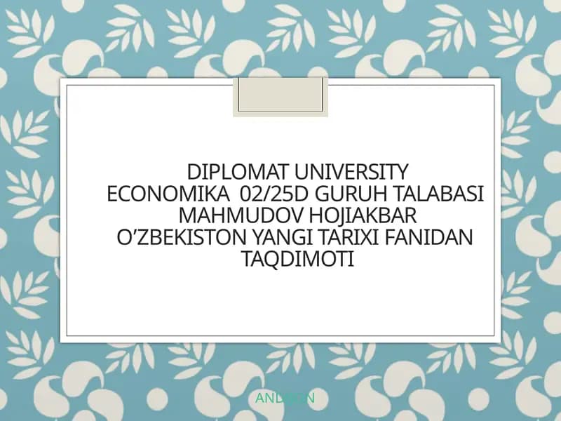 O‘zbekiston yangi tarixi