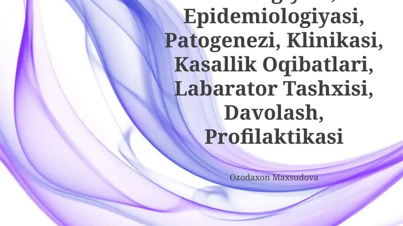 Virusli Diareyalar Etiologiyasi, Epidemiologiyasi, Patogenezi, Klinikasi, Kasallik Oqibatlari, Labarator Tashxisi, Davolash, Profilaktikasi