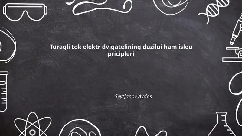 Turaqli tok elektr dvigatelining duzilui ham isleu pricipleri