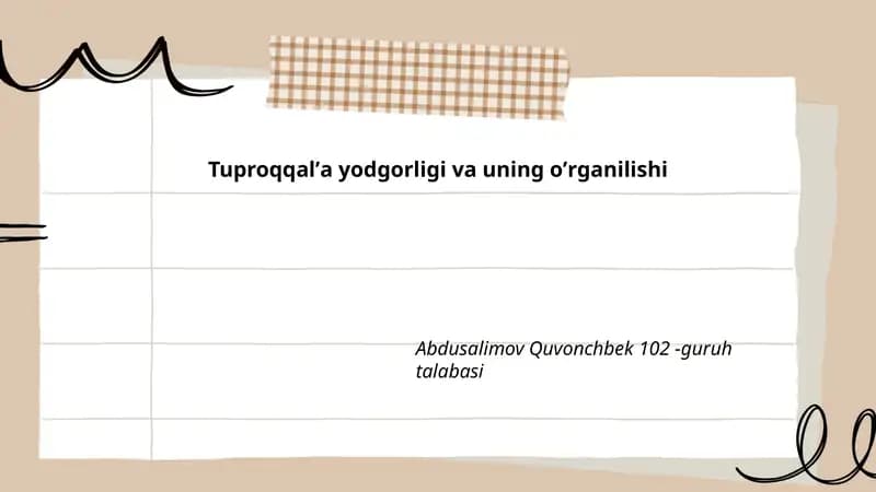 Tuproqqalʼa yodgorligi va uning oʼrganilishi