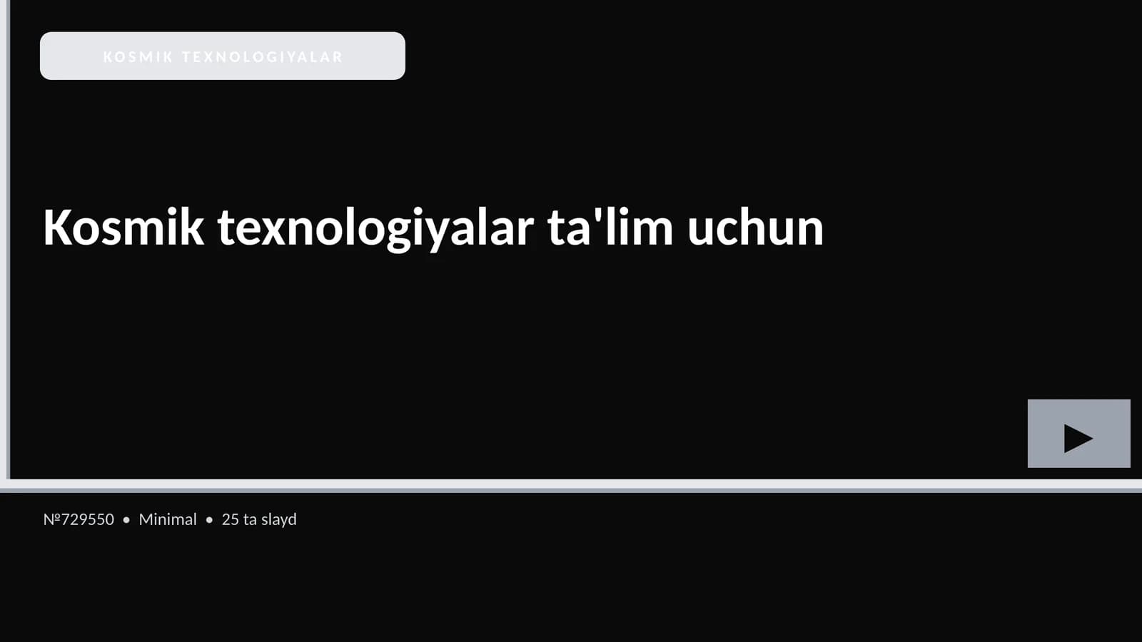 Kosmik texnologiyalar ta'lim uchun