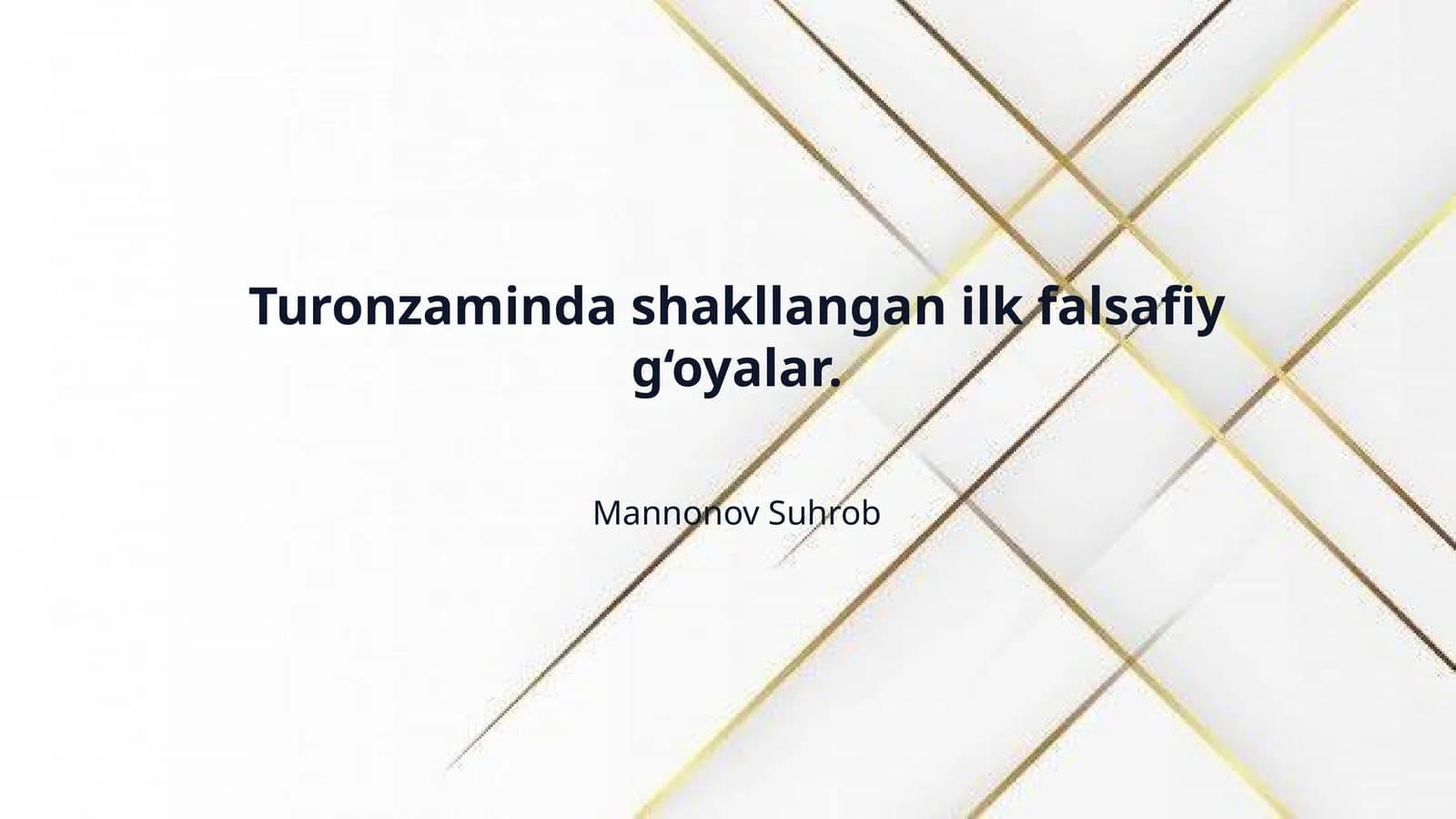 Turonzaminda shakllangan ilk falsafiy g‘oyalar.