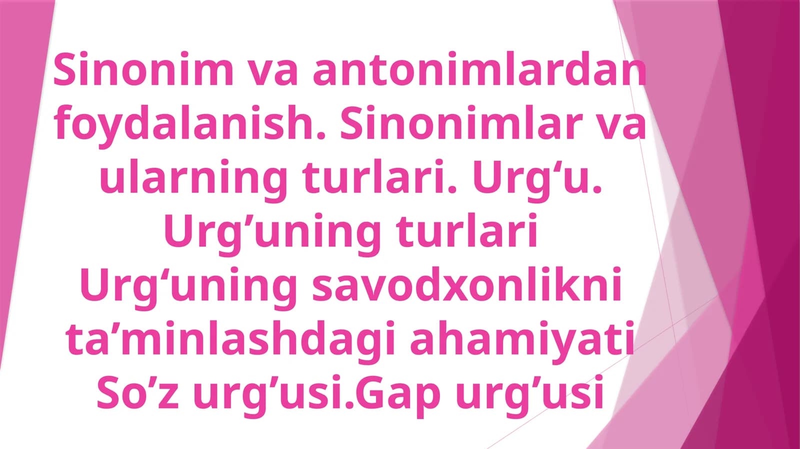 Sinonim va antonimlar