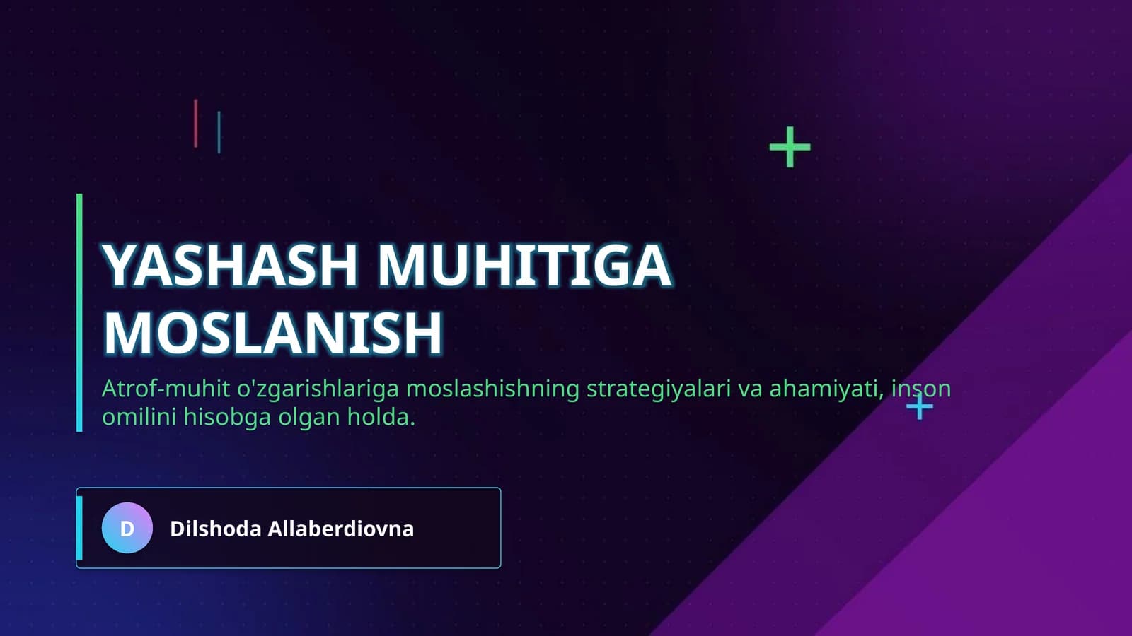 Yashash muhitiga moslanish