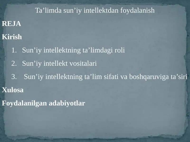 Sun’iyintellektning ta’limi