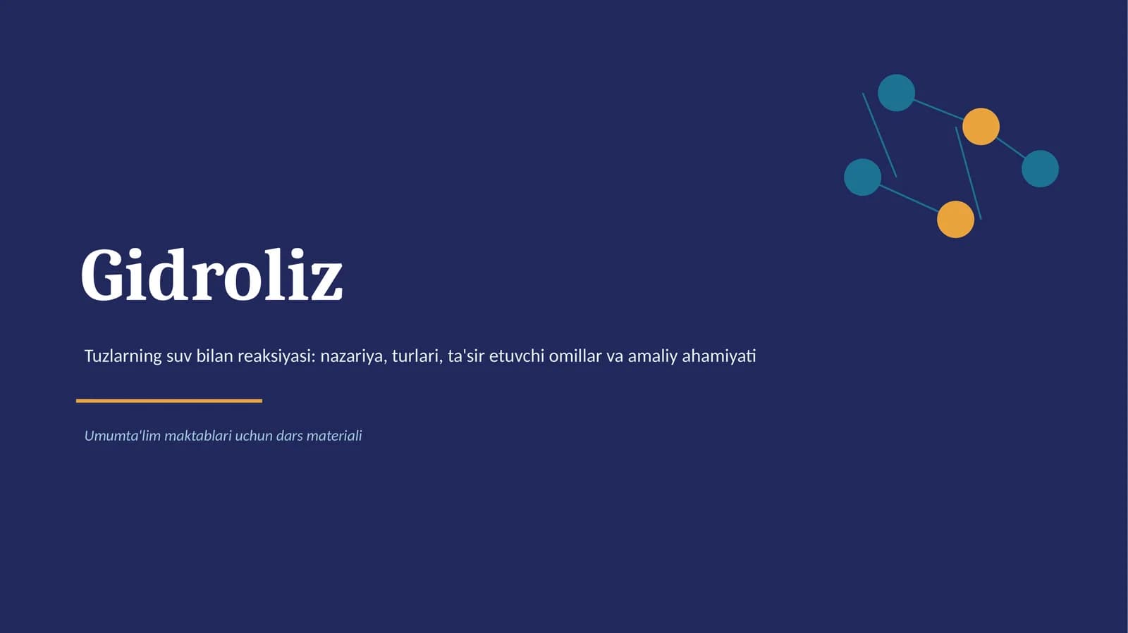 Gidroliz mavzusi bo'yicha taqtimot