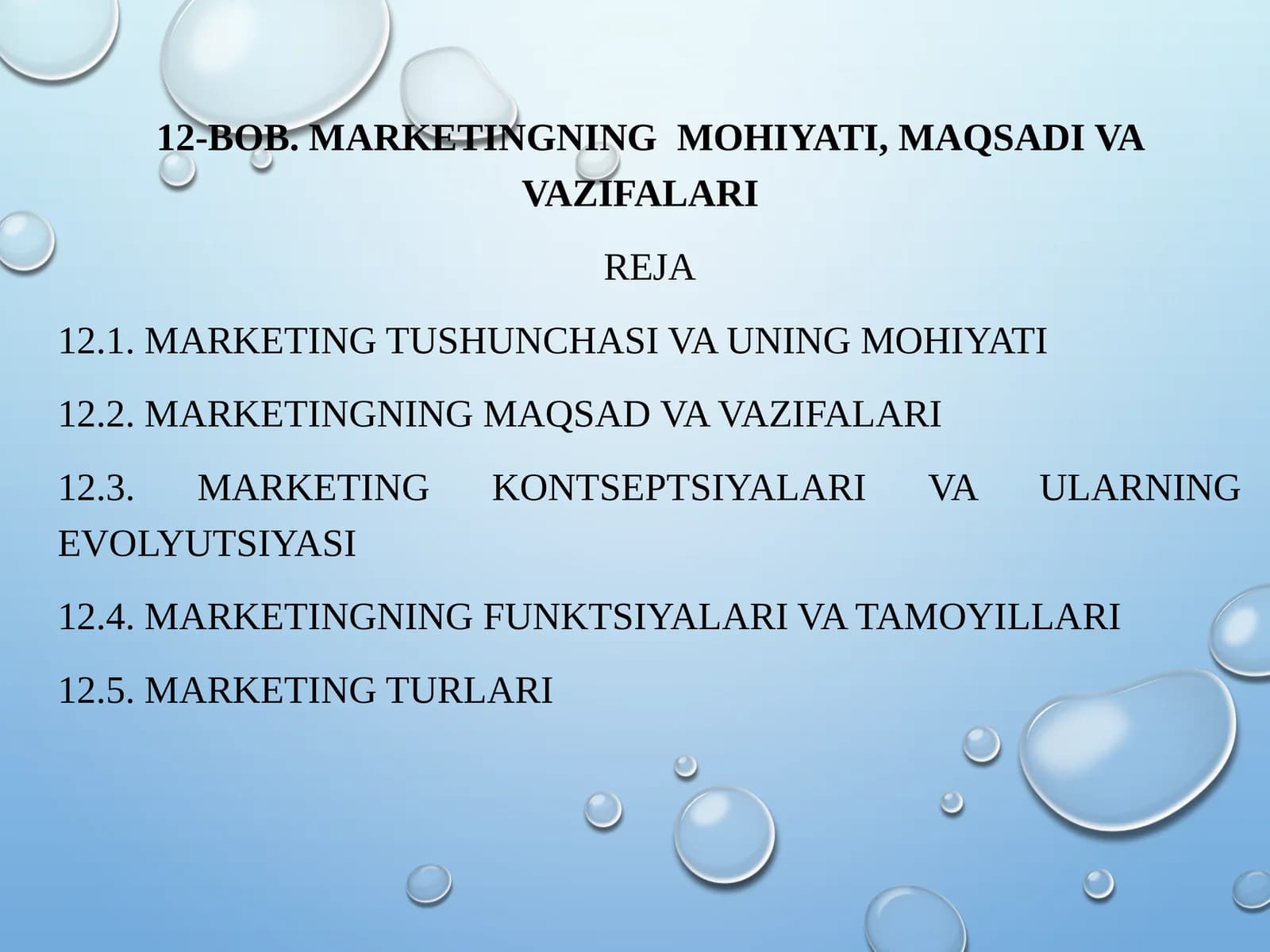 MARKETINGNING MOHIYATI, MAQSADI VA VAZIFALARI
