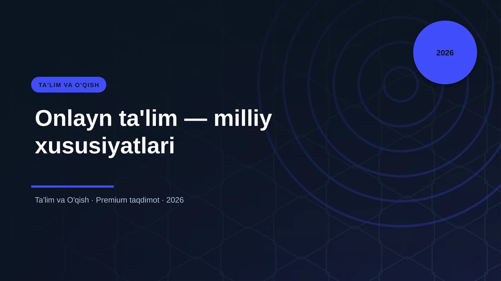Onlayn ta'lim — milliy xususiyatlari