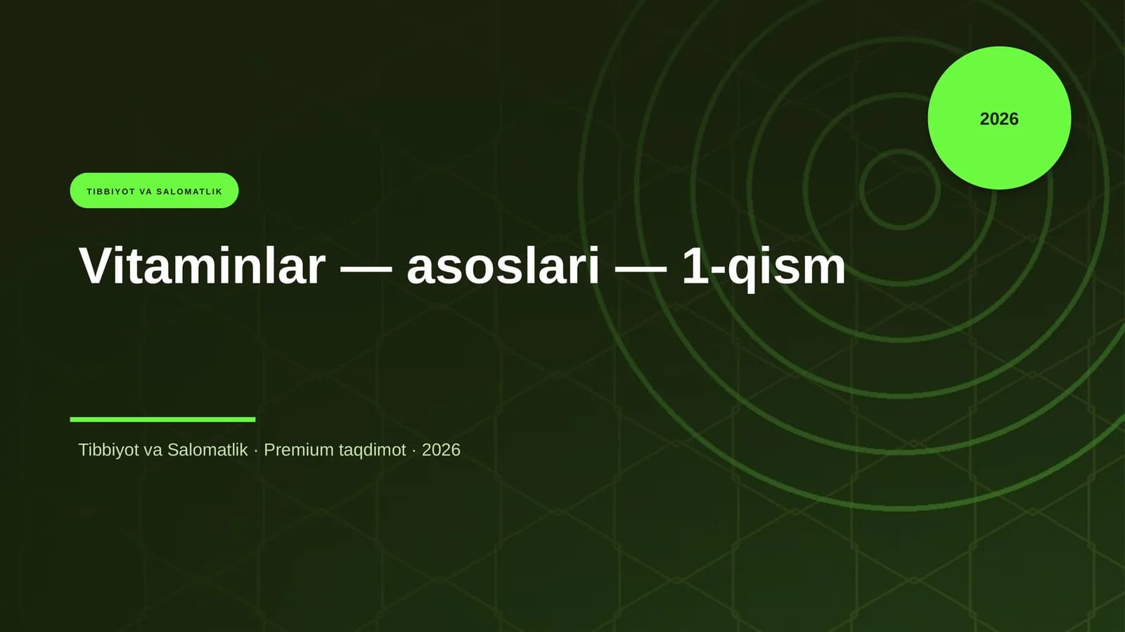 Vitaminlar — asoslari — 1-qism