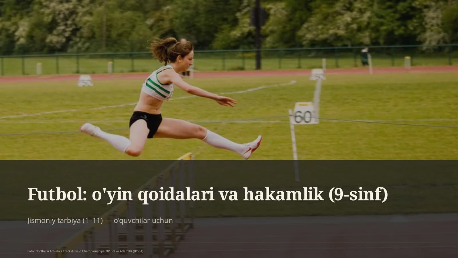 Futbol: o'yin qoidalari va hakamlik (9-sinf)